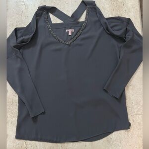 Juicy Couture Jeweled V-Neck Dolman Blouse Size Medium